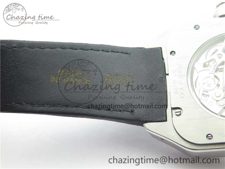 Santos WM505914 45mm SS WWF Maker 3 Dial with Display Caseback On Black Leather Strap A ZeroBulk 6126
