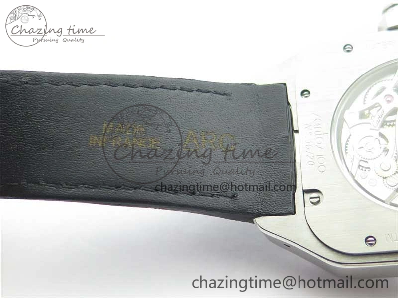 Santos WM505914 45mm SS WWF Maker 3 Dial with Display Caseback On Black Leather Strap A ZeroBulk 6126
