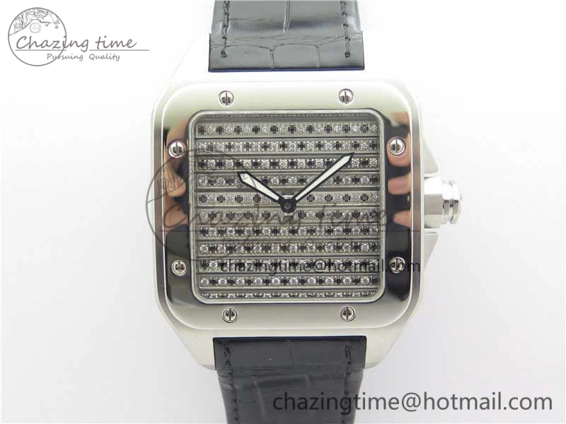 Santos WM505914 45mm SS WWF Maker 3 Dial with Display Caseback On Black Leather Strap A ZeroBulk 6126