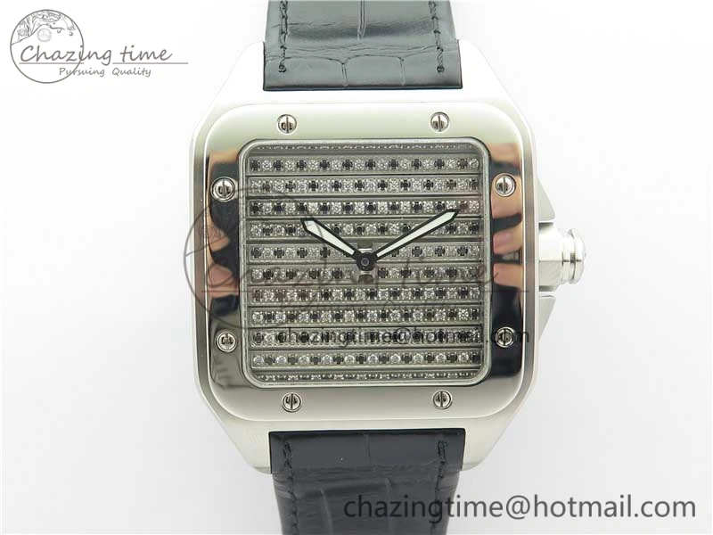 Santos WM505914 45mm SS WWF Maker 3 Dial with Display Caseback On Black Leather Strap A ZeroBulk 6126