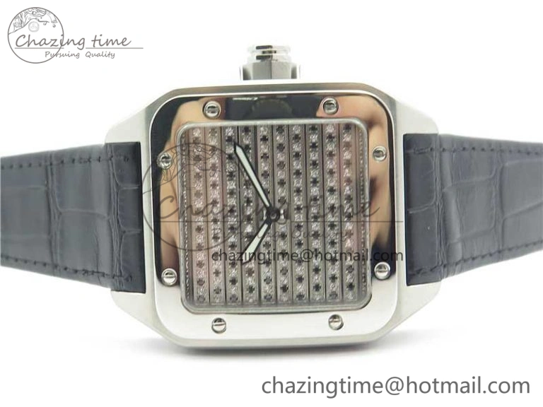 Santos WM505914 45mm SS WWF Maker 3 Dial with Display Caseback On Black Leather Strap A ZeroBulk 6126