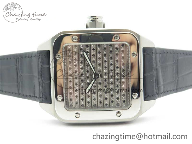 Santos WM505914 45mm SS WWF Maker 3 Dial with Display Caseback On Black Leather Strap A ZeroBulk 6126