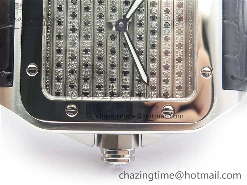 Santos WM505914 45mm SS WWF Maker 3 Dial with Display Caseback On Black Leather Strap A ZeroBulk 6126