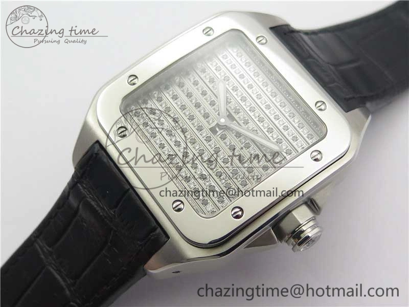 Santos WM505914 45mm SS WWF Maker 3 Dial with Display Caseback On Black Leather Strap A ZeroBulk 6126