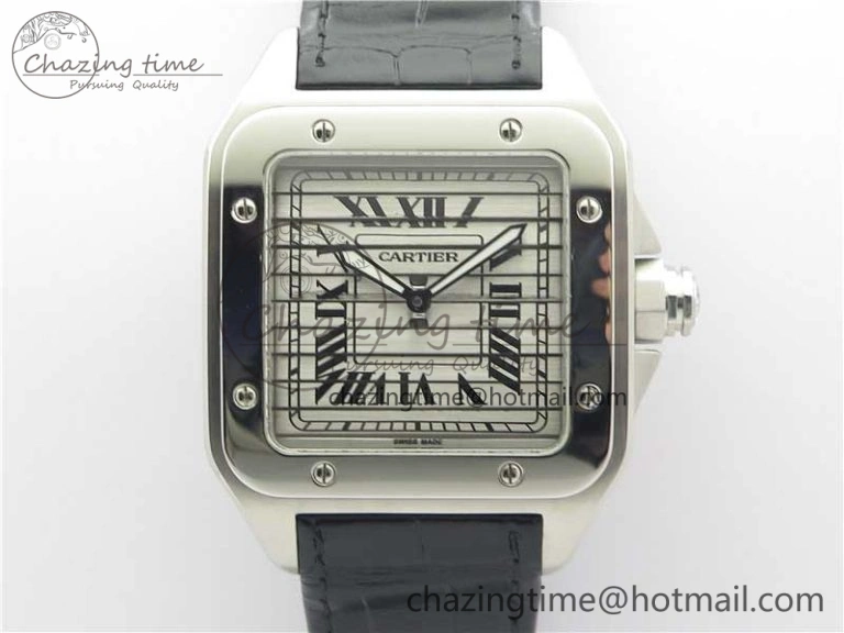Santos WM505914 45mm SS WWF Maker 3 Dial with Display Caseback On Black Leather Strap A ZeroBulk 6126