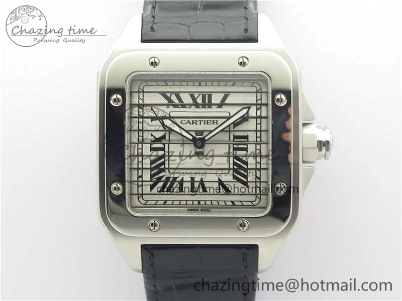 Santos WM505914 45mm SS WWF Maker 3 Dial with Display Caseback On Black Leather Strap A ZeroBulk 6126