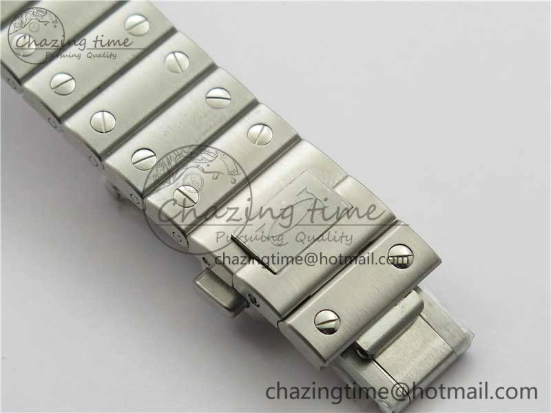 Reliable Santos de Cartier 35mm 2018 Diamonds Bezel RXW 1:1 Best Edition White Dial on SS SmartLinks Bracelet MIYOTA 6098