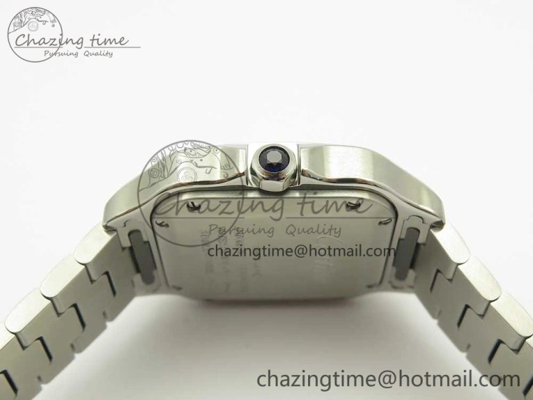Packable Santos de Cartier 35mm 2018 GF 1:1 Best Edition White Dial on SS SmartLinks Bracelet MIYOTA 9015 (Free Leather) 6163