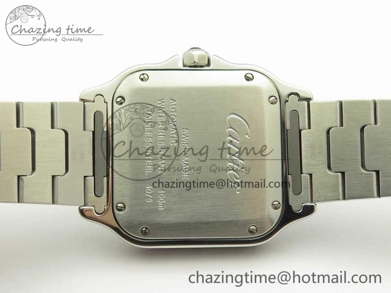 Packable Santos de Cartier 35mm 2018 GF 1:1 Best Edition White Dial on SS SmartLinks Bracelet MIYOTA 9015 (Free Leather) 6163