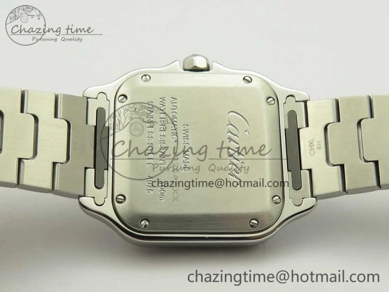 Packable Santos de Cartier 35mm 2018 GF 1:1 Best Edition White Dial on SS SmartLinks Bracelet MIYOTA 9015 (Free Leather) 6163