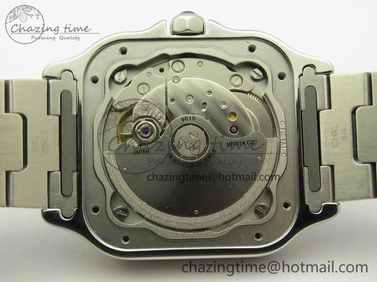 Packable Santos de Cartier 35mm 2018 GF 1:1 Best Edition White Dial on SS SmartLinks Bracelet MIYOTA 9015 (Free Leather) 6163