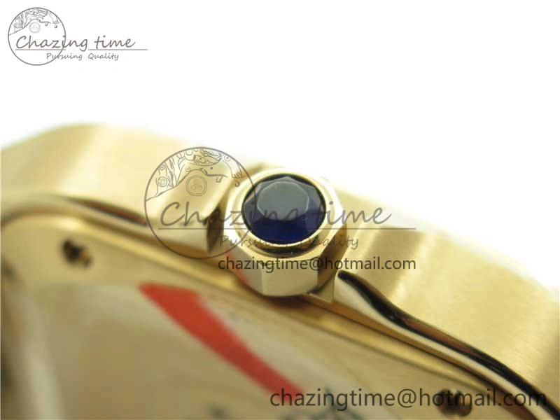 Trendsetting Santos de Cartier 35mm 2018 RG Diamonds Bezel RXW 1:1 Best Edition White Dial on SmartLinks RG Bracelet MIYOTA 10487