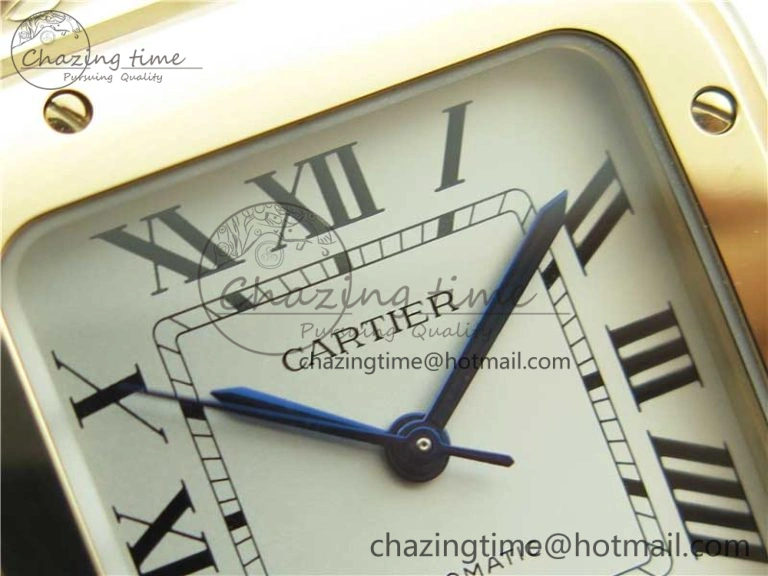 Santos de Cartier 35mm 2018 RG RXW 1:1 Best Edition White Dial on SmartLinks RG Bracelet MIYOTA StreetReady 10490