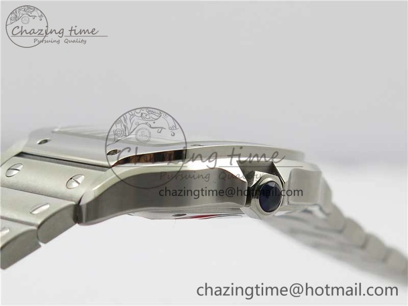 Sporty Santos de Cartier 35mm 2018 RXW 1:1 Best Edition White Dial on SS SmartLinks Bracelet MIYOTA 10486