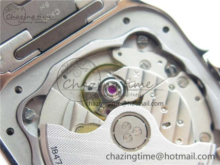 Sporty Santos de Cartier 35mm 2018 RXW 1:1 Best Edition White Dial on SS SmartLinks Bracelet MIYOTA 10486