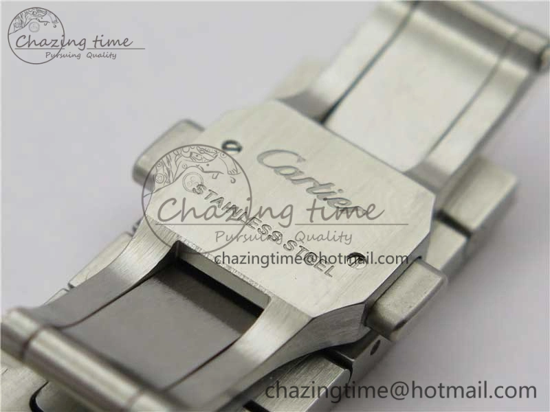 Sporty Santos de Cartier 35mm 2018 RXW 1:1 Best Edition White Dial on SS SmartLinks Bracelet MIYOTA 10486