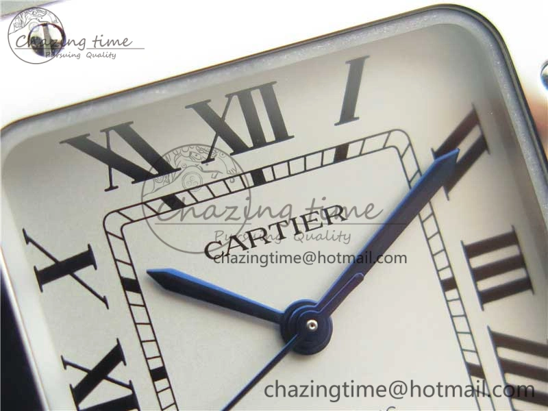 Sporty Santos de Cartier 35mm 2018 RXW 1:1 Best Edition White Dial on SS SmartLinks Bracelet MIYOTA 10486
