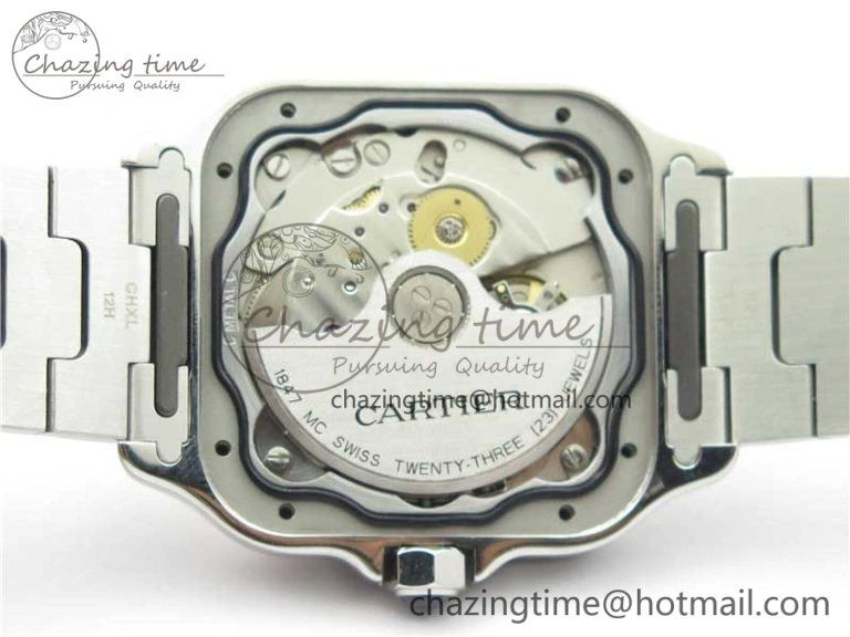 Santos de Cartier 35mm 2018 SS RG RXW 1:1 Best Edition White Dial on SS RG SmartLinks Bracelet MIYOTA Vibrant 6100