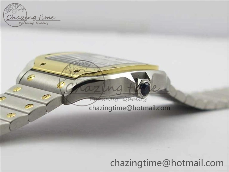Santos de Cartier 35mm 2018 SS YG RXW 1:1 Best Edition White Dial on SS YG SmartLinks Bracelet MIYOTA ZeroBulk 6101