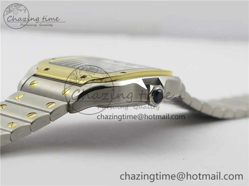 Santos de Cartier 35mm 2018 SS YG RXW 1:1 Best Edition White Dial on SS YG SmartLinks Bracelet MIYOTA ZeroBulk 6101