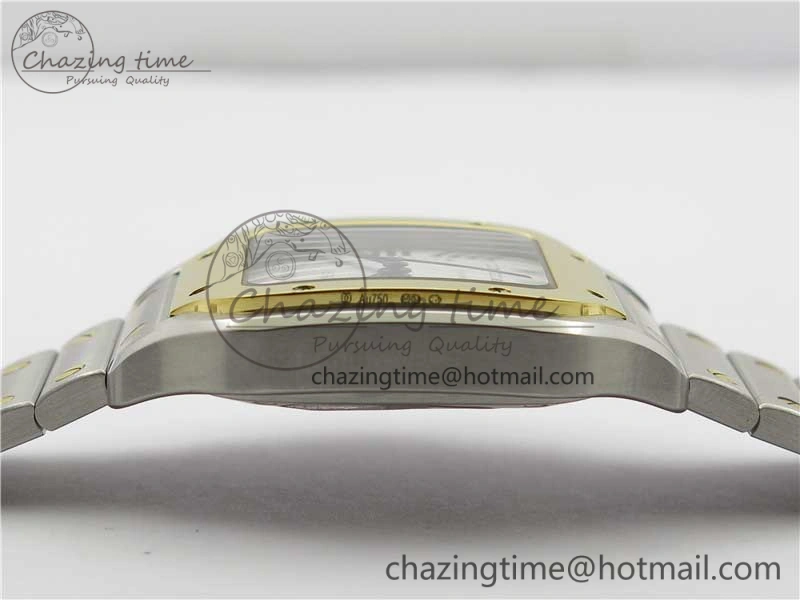 Santos de Cartier 35mm 2018 SS YG RXW 1:1 Best Edition White Dial on SS YG SmartLinks Bracelet MIYOTA ZeroBulk 6101