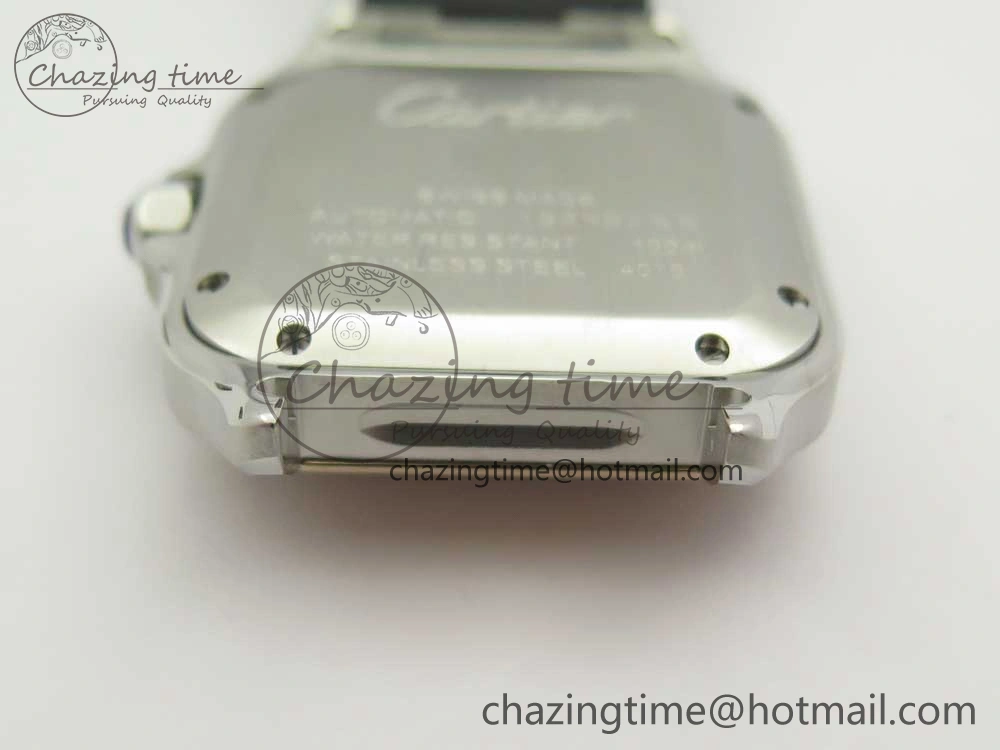 Santos de Cartier 35mm 2018 V6F 1:1 Best Edition White Dial RG Bezel on DeepBrown Leather Strap MIYOTA EasyMatch 10621