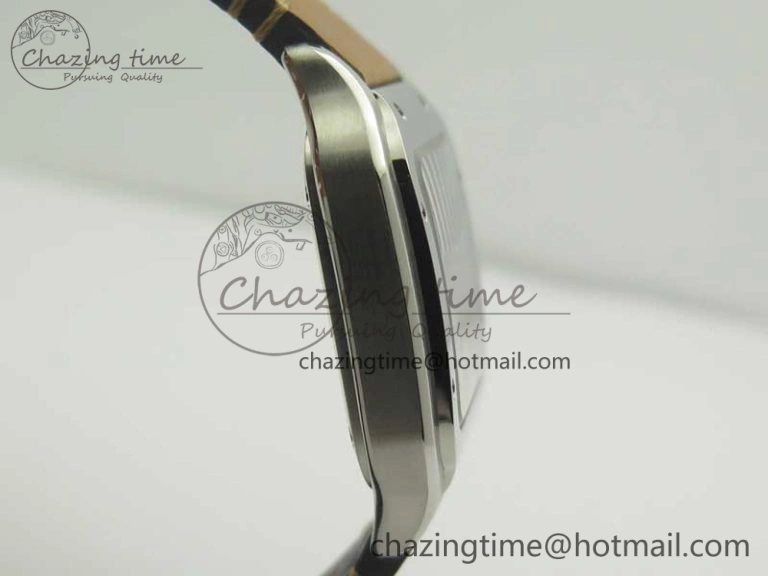 Bold Santos de Cartier 35mm 2018 V6F 1:1 Best Edition White Dial on Brown Leather Strap MIYOTA 6187