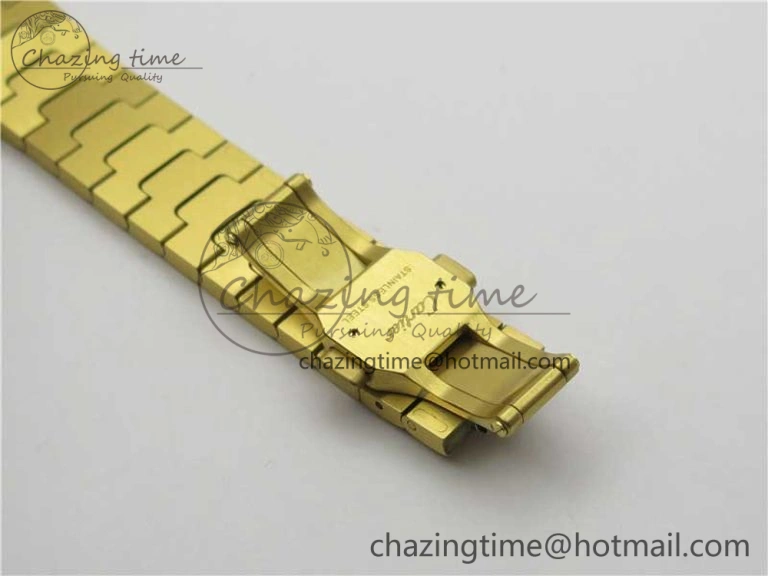 Stretchable Santos de Cartier 35mm 2018 YG RXW 1:1 Best Edition White Dial on SmartLinks YG Bracelet MIYOTA 10488