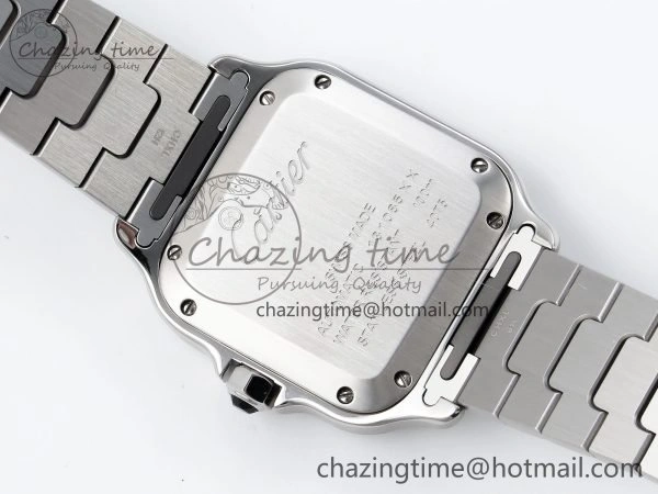 Popular Santos de Cartier 35mm BVF 1:1 Best Edition Blue Dial on SS SmartLinks Bracelet MIYOTA 6048