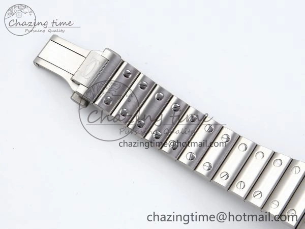 Popular Santos de Cartier 35mm BVF 1:1 Best Edition Blue Dial on SS SmartLinks Bracelet MIYOTA 6048