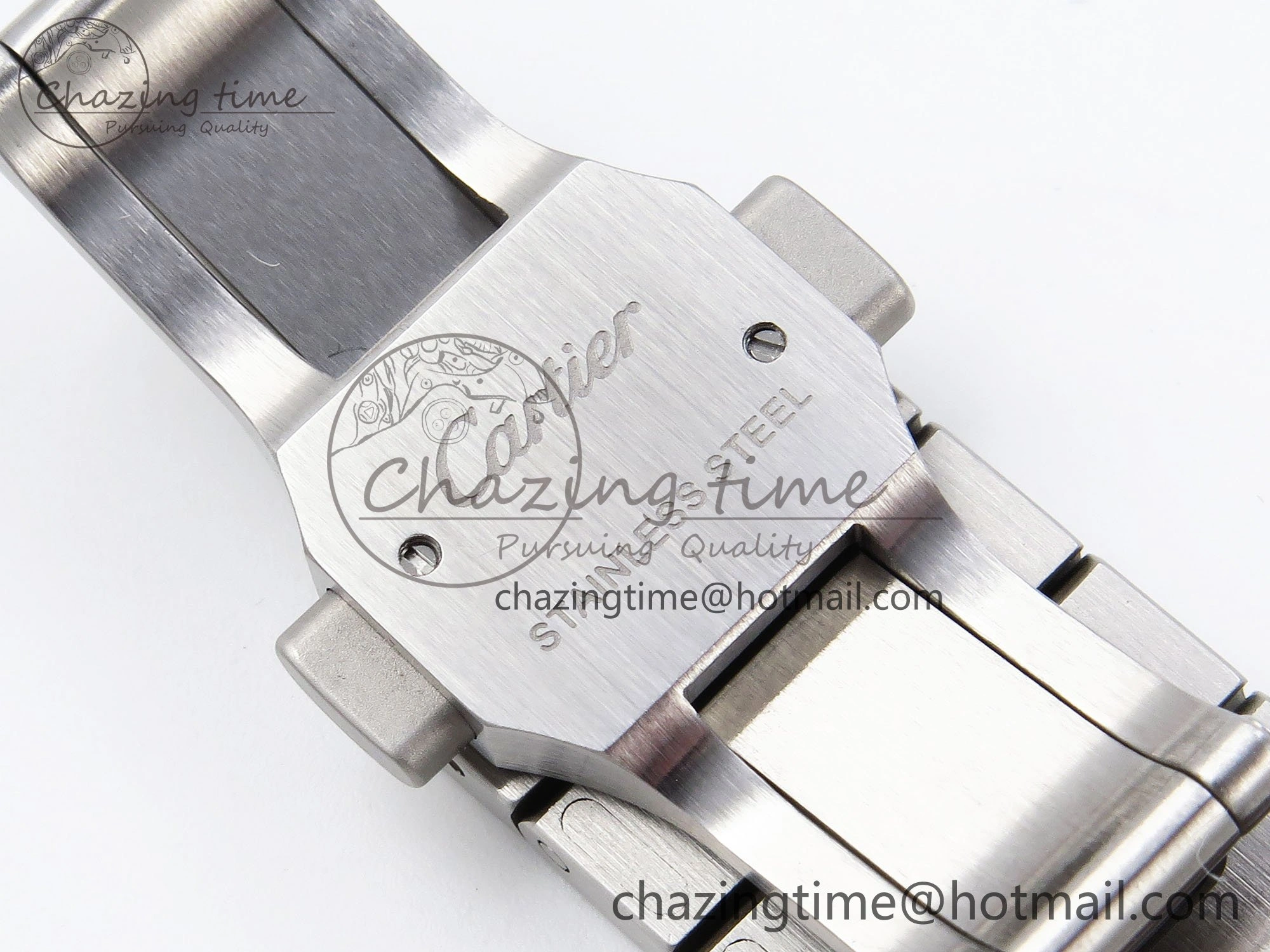 Popular Santos de Cartier 35mm BVF 1:1 Best Edition Blue Dial on SS SmartLinks Bracelet MIYOTA 6048