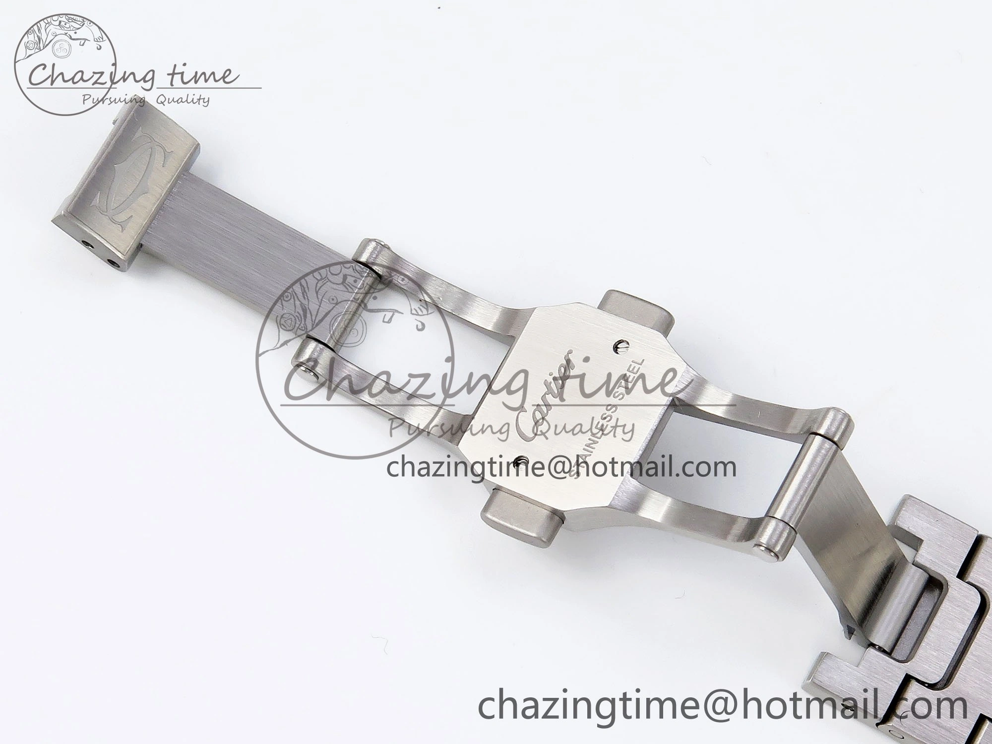 Popular Santos de Cartier 35mm BVF 1:1 Best Edition Blue Dial on SS SmartLinks Bracelet MIYOTA 6048