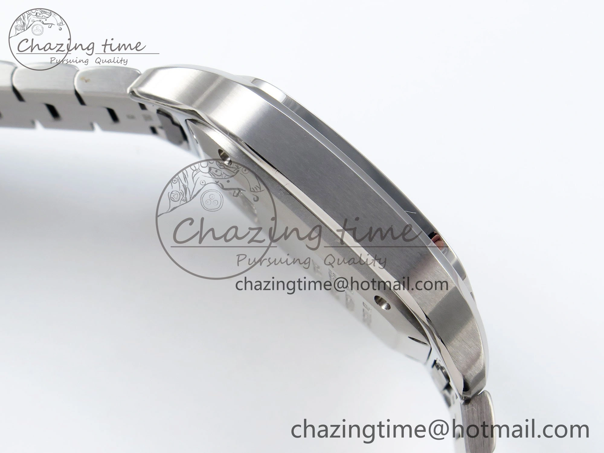 Modern Santos de Cartier 35mm BVF 1:1 Best Edition Green Dial on SS SmartLinks Bracelet MIYOTA 6046
