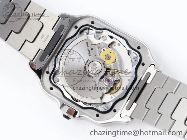 Modern Santos de Cartier 35mm BVF 1:1 Best Edition Green Dial on SS SmartLinks Bracelet MIYOTA 6046