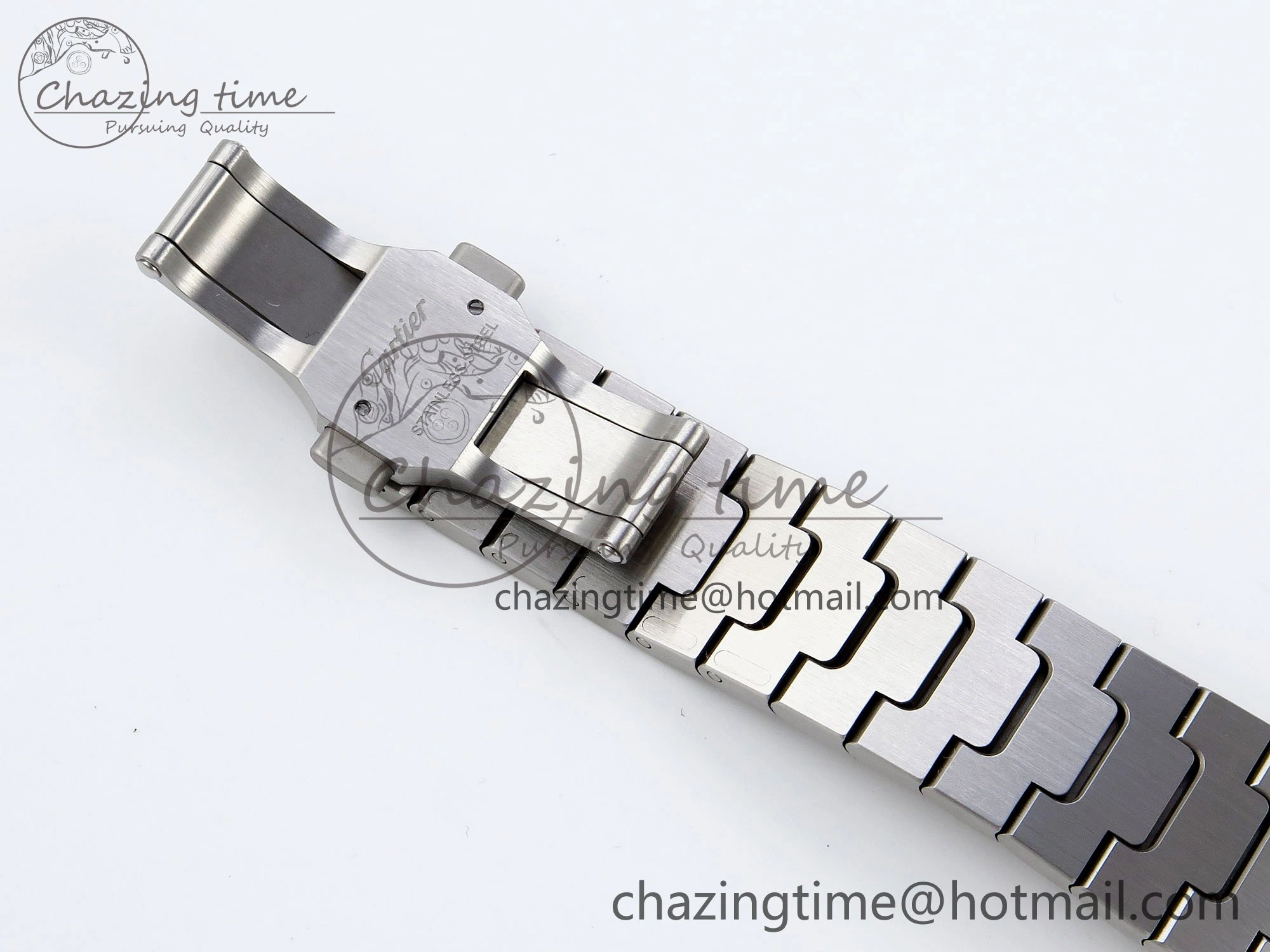 Modern Santos de Cartier 35mm BVF 1:1 Best Edition Green Dial on SS SmartLinks Bracelet MIYOTA 6046