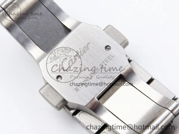Modern Santos de Cartier 35mm BVF 1:1 Best Edition Green Dial on SS SmartLinks Bracelet MIYOTA 6046