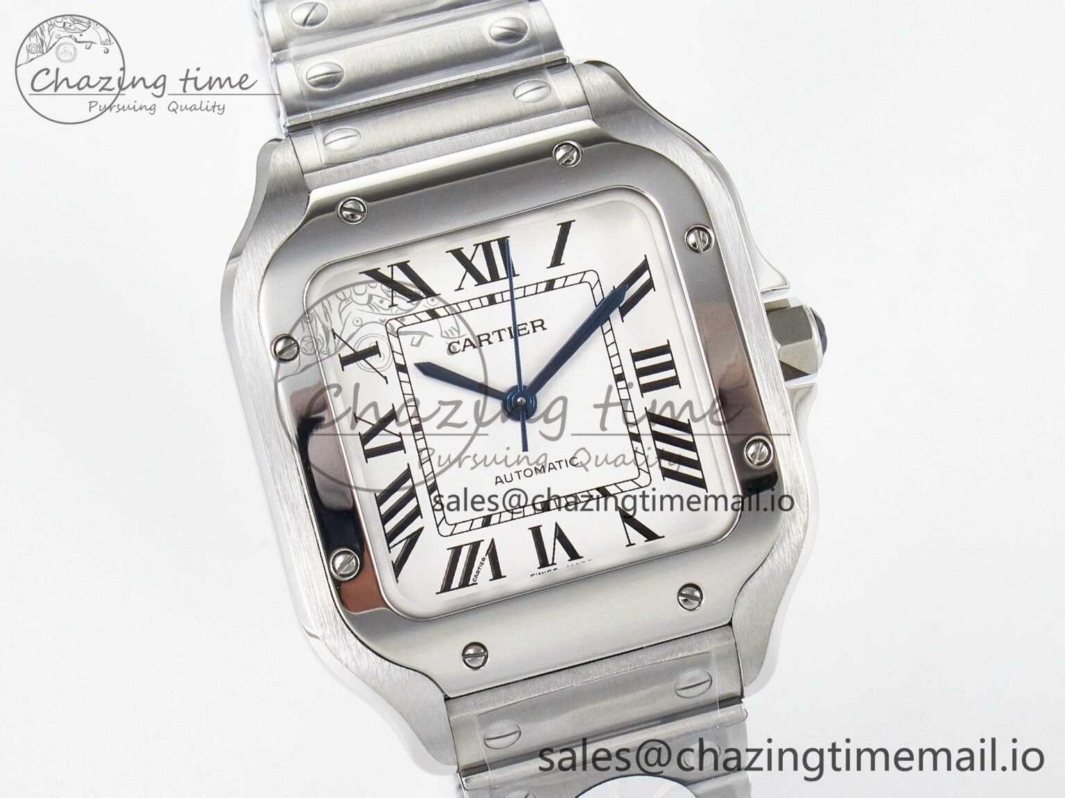 Santos de Cartier 35mm J12F 1:1 Best Edition White Dial on SS SmartLinks Bracelet MIYOTA Trendy 5845