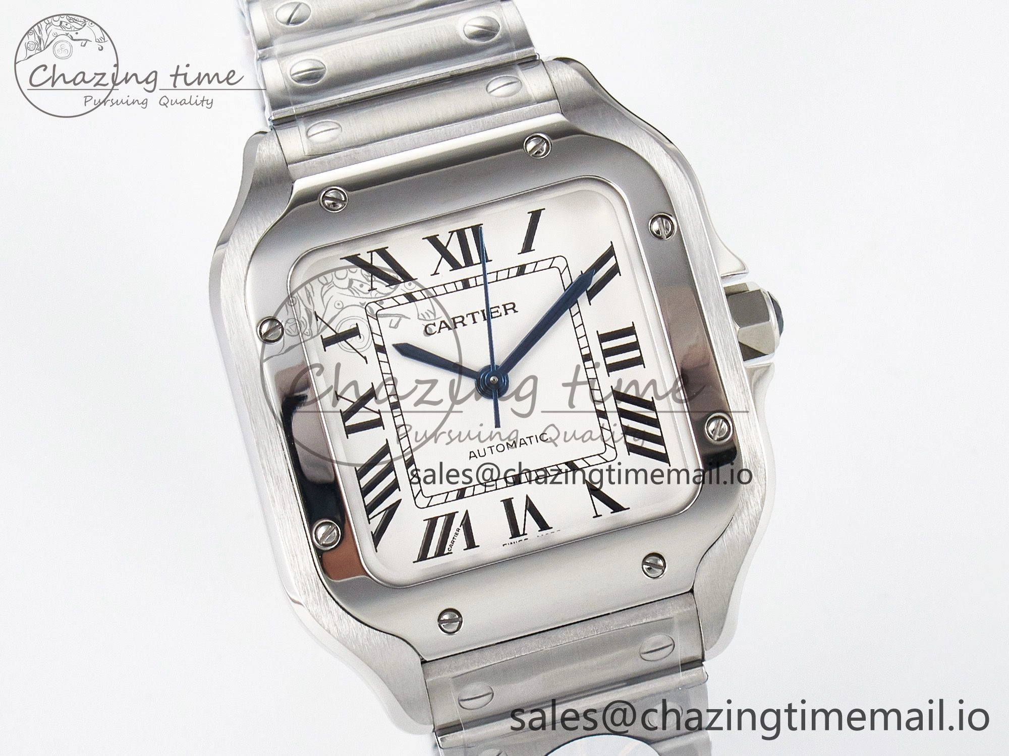 Santos de Cartier 35mm J12F 1:1 Best Edition White Dial on SS SmartLinks Bracelet MIYOTA Trendy 5845