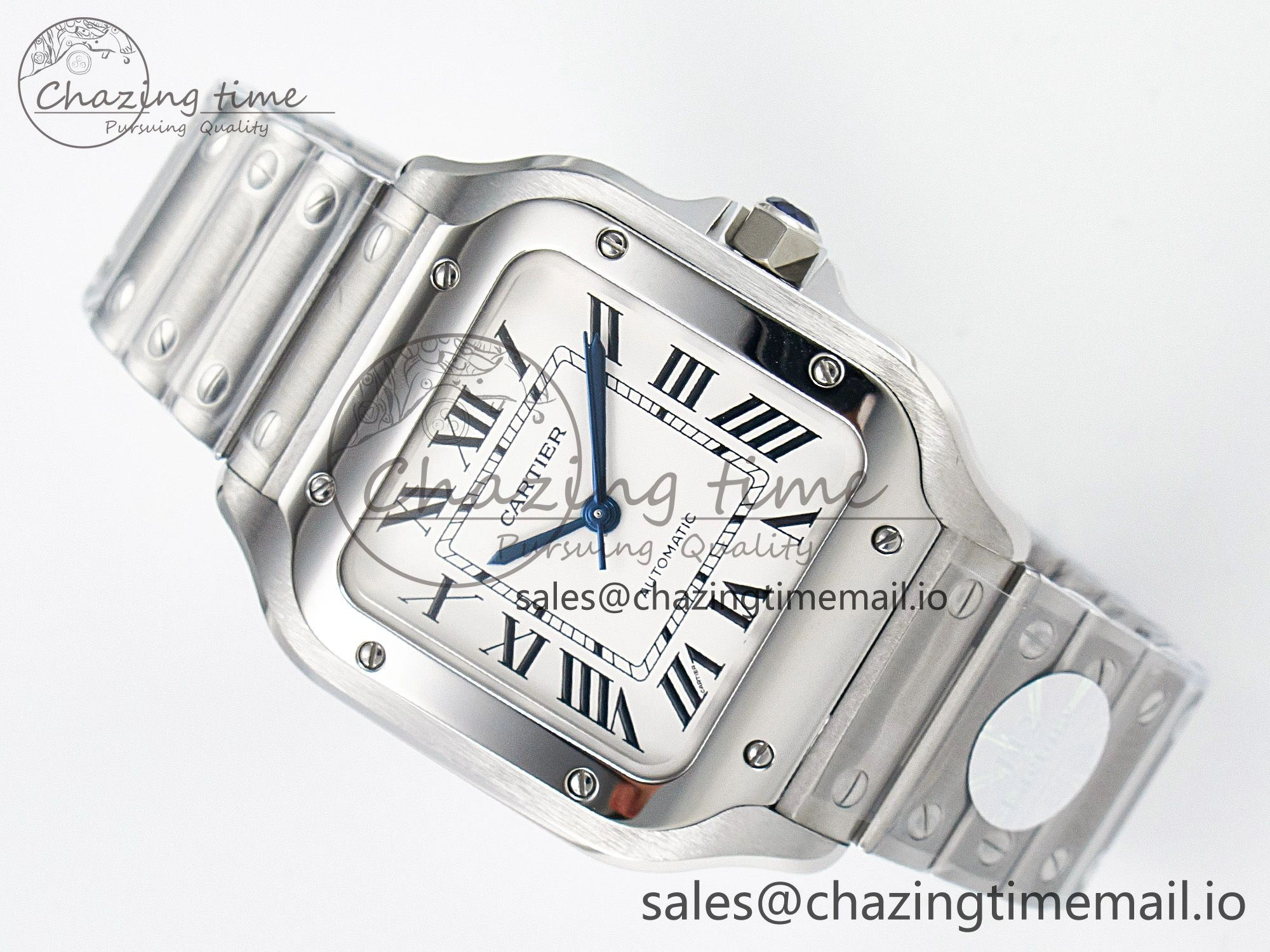 Santos de Cartier 35mm J12F 1:1 Best Edition White Dial on SS SmartLinks Bracelet MIYOTA Trendy 5845