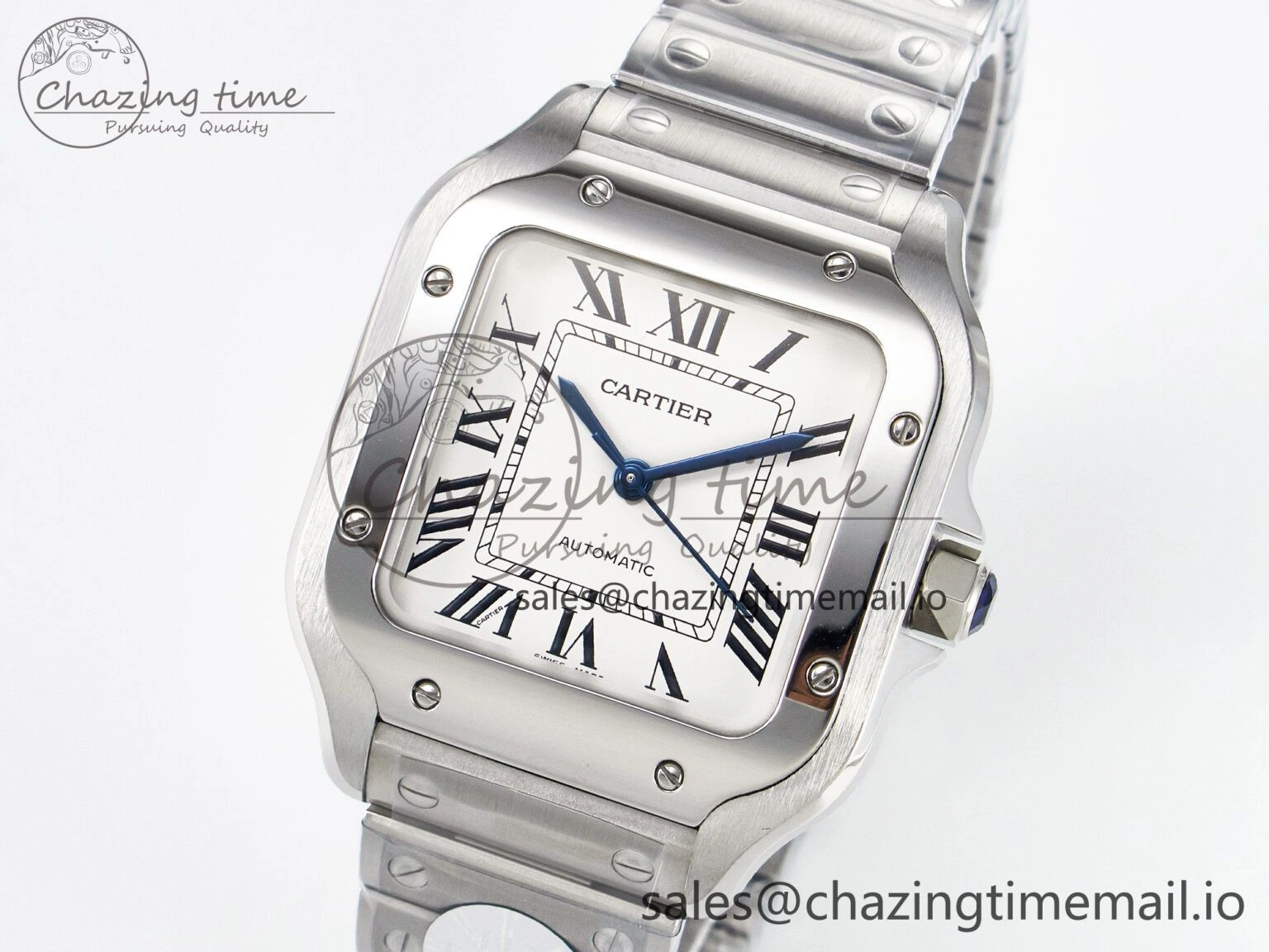 Santos de Cartier 35mm J12F 1:1 Best Edition White Dial on SS SmartLinks Bracelet MIYOTA Trendy 5845