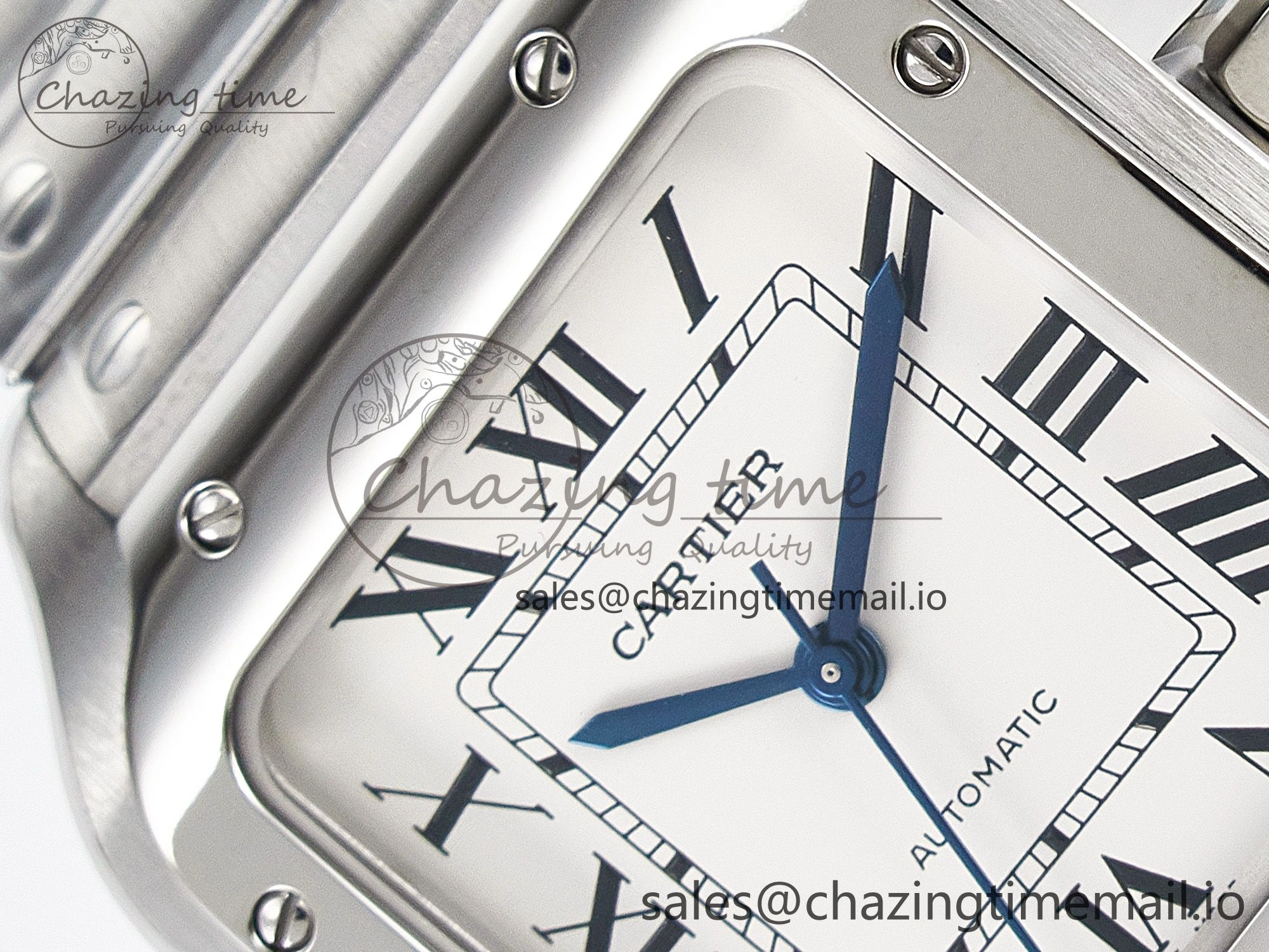Santos de Cartier 35mm J12F 1:1 Best Edition White Dial on SS SmartLinks Bracelet MIYOTA Trendy 5845