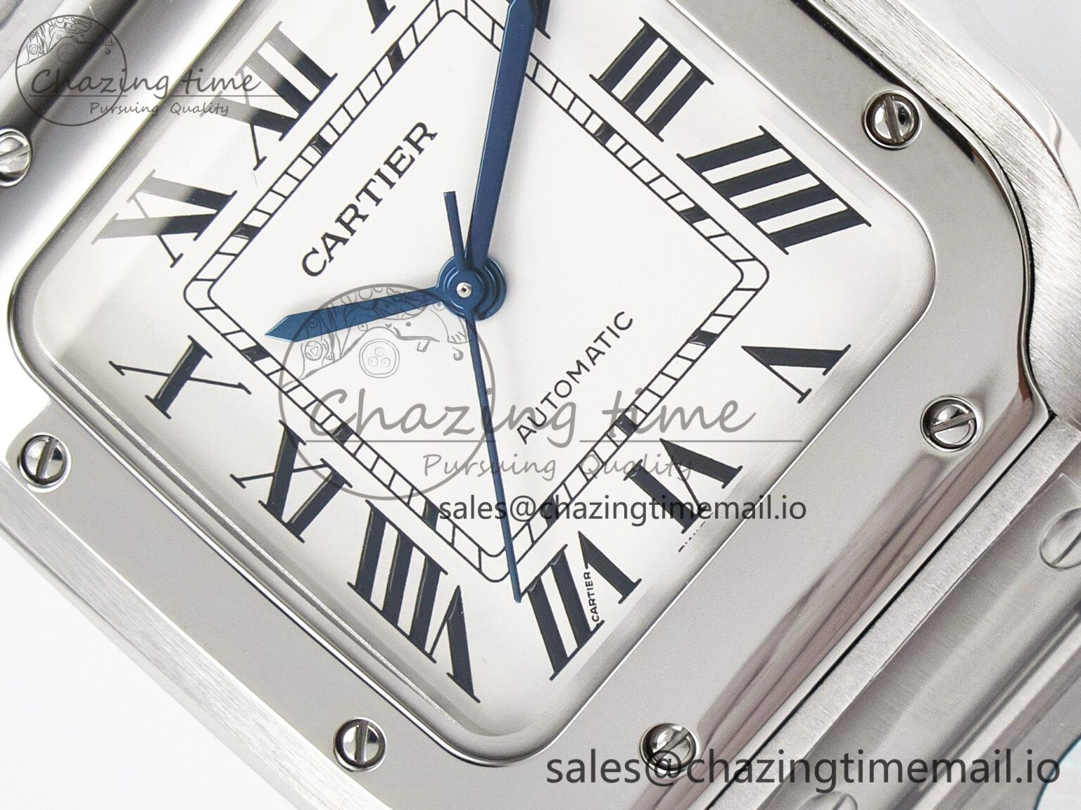 Santos de Cartier 35mm J12F 1:1 Best Edition White Dial on SS SmartLinks Bracelet MIYOTA Trendy 5845
