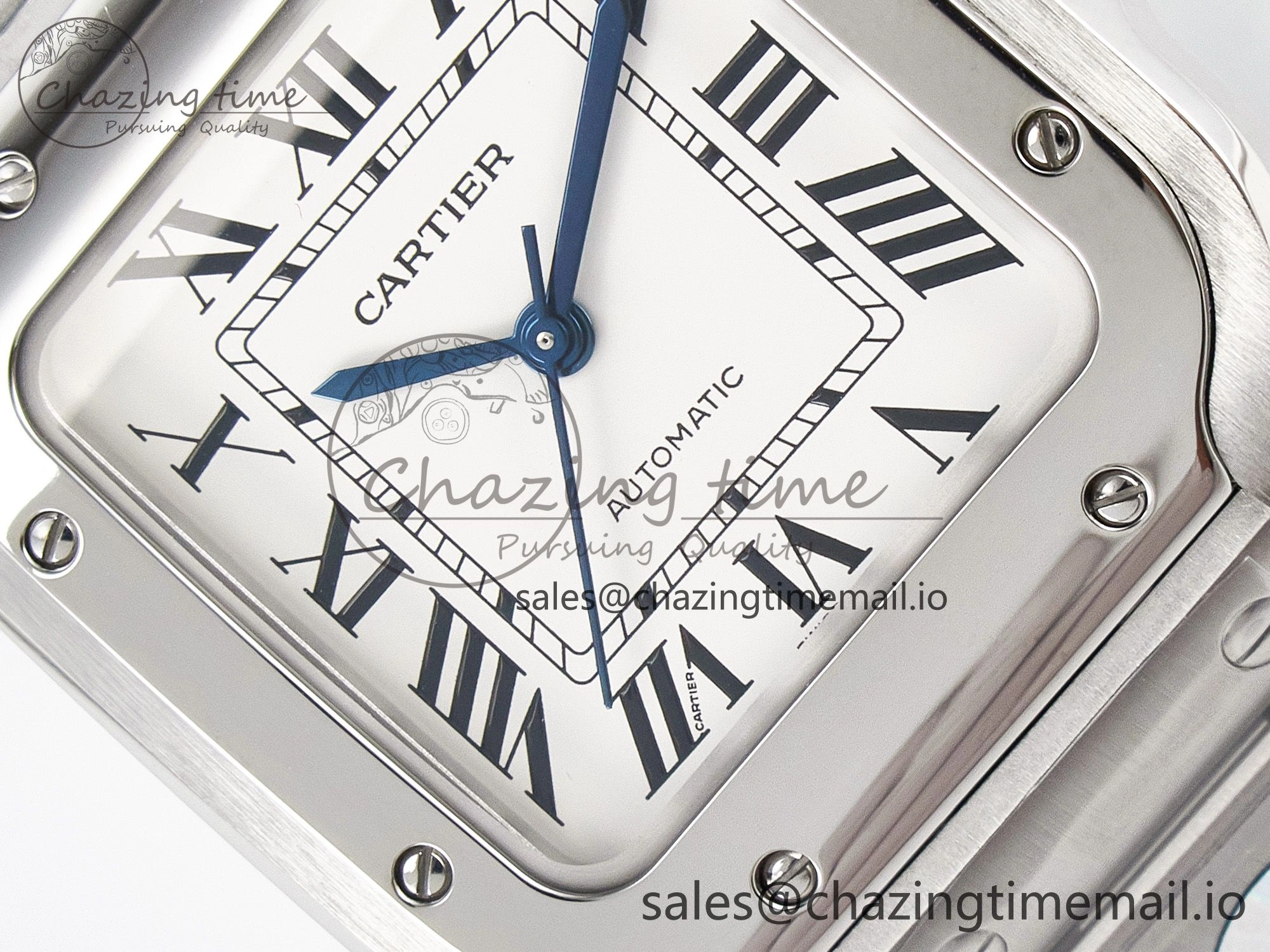 Santos de Cartier 35mm J12F 1:1 Best Edition White Dial on SS SmartLinks Bracelet MIYOTA Trendy 5845