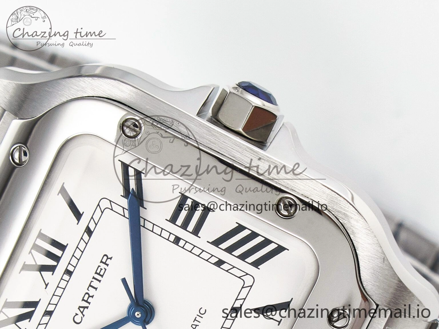 Santos de Cartier 35mm J12F 1:1 Best Edition White Dial on SS SmartLinks Bracelet MIYOTA Trendy 5845