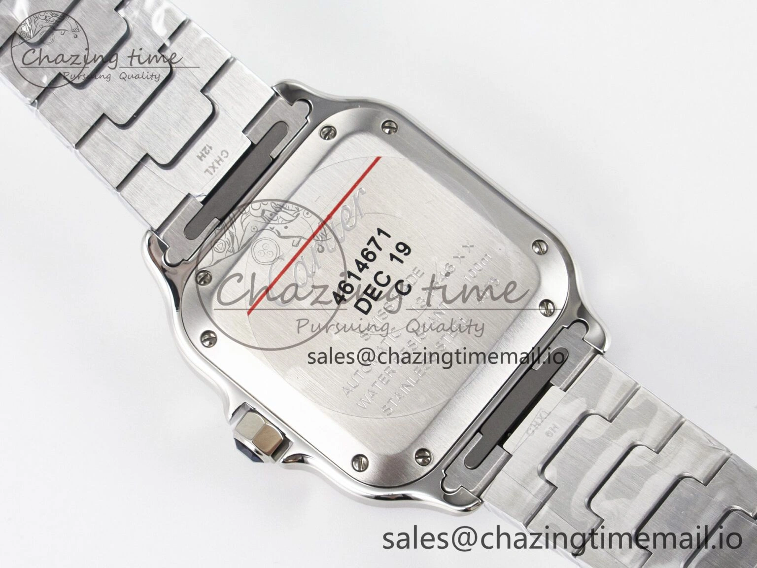 Santos de Cartier 35mm J12F 1:1 Best Edition White Dial on SS SmartLinks Bracelet MIYOTA Trendy 5845