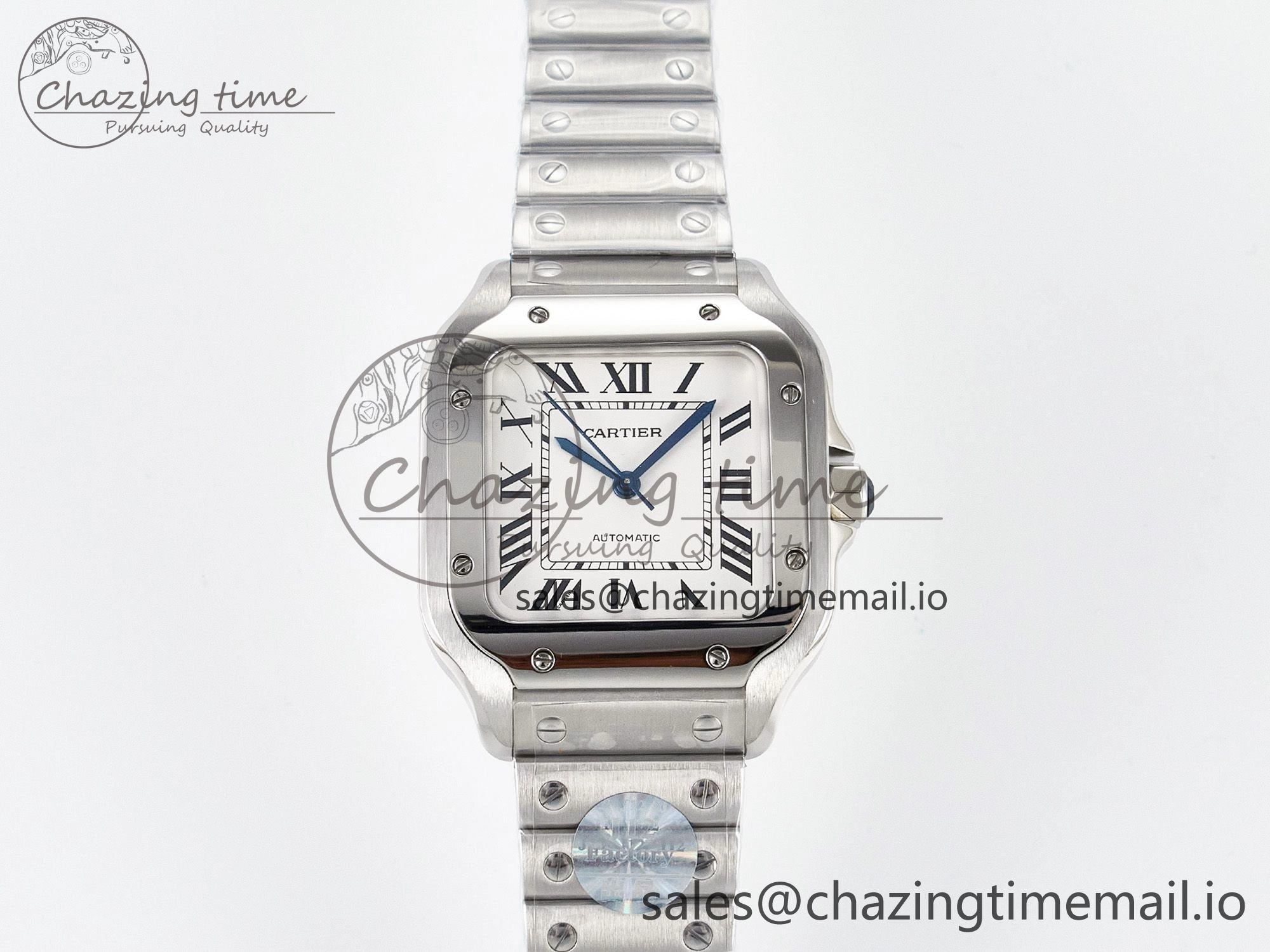 Santos de Cartier 35mm J12F 1:1 Best Edition White Dial on SS SmartLinks Bracelet MIYOTA Trendy 5845