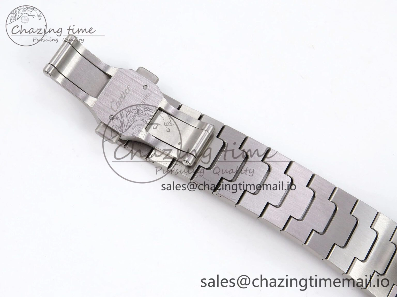ModernLook Santos de Cartier 35mm SS AF 1:1 Best Edition Blue Dial on SS SmartLinks Bracelet MIYOTA 5882