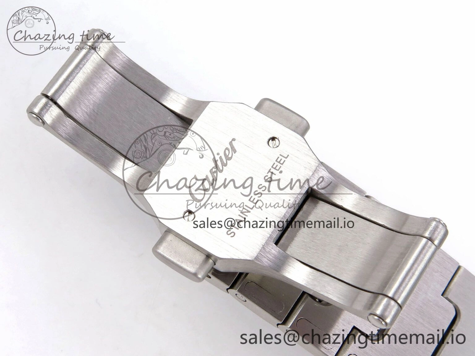 ModernLook Santos de Cartier 35mm SS AF 1:1 Best Edition Blue Dial on SS SmartLinks Bracelet MIYOTA 5882