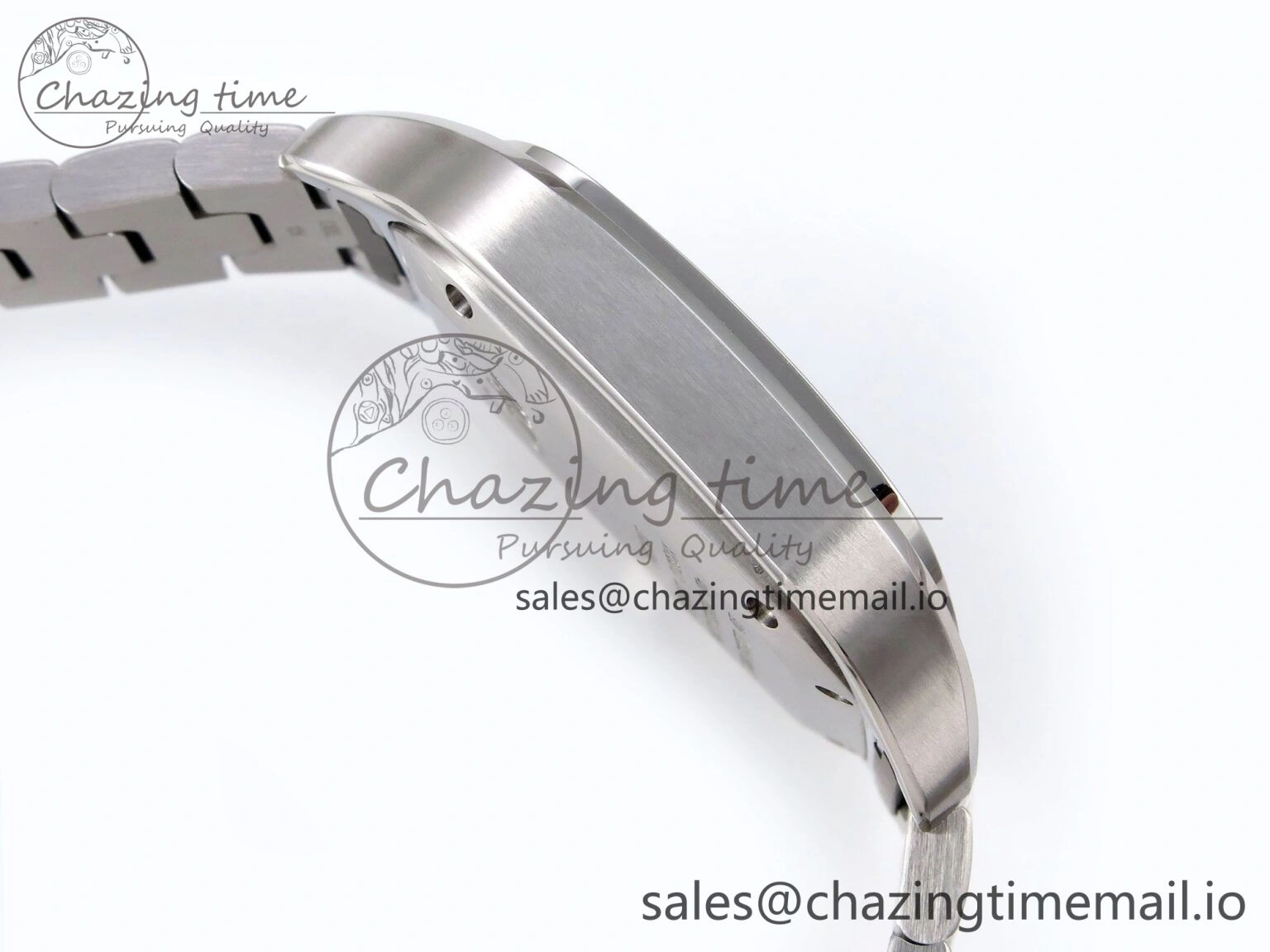 Santos de Cartier 35mm SS AF 1:1 Best Edition Green Dial on SS SmartLinks Bracelet MIYOTA Durable 5885