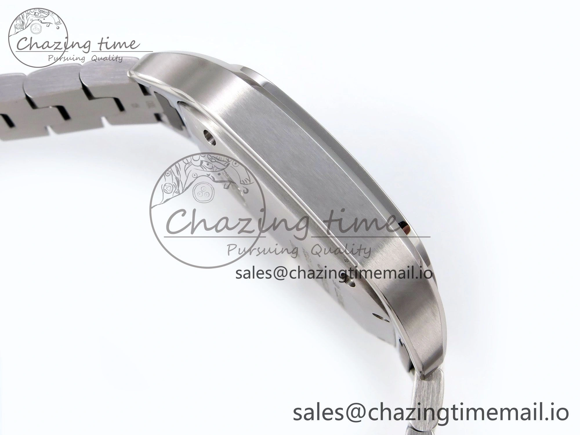 Santos de Cartier 35mm SS AF 1:1 Best Edition Green Dial on SS SmartLinks Bracelet MIYOTA Durable 5885
